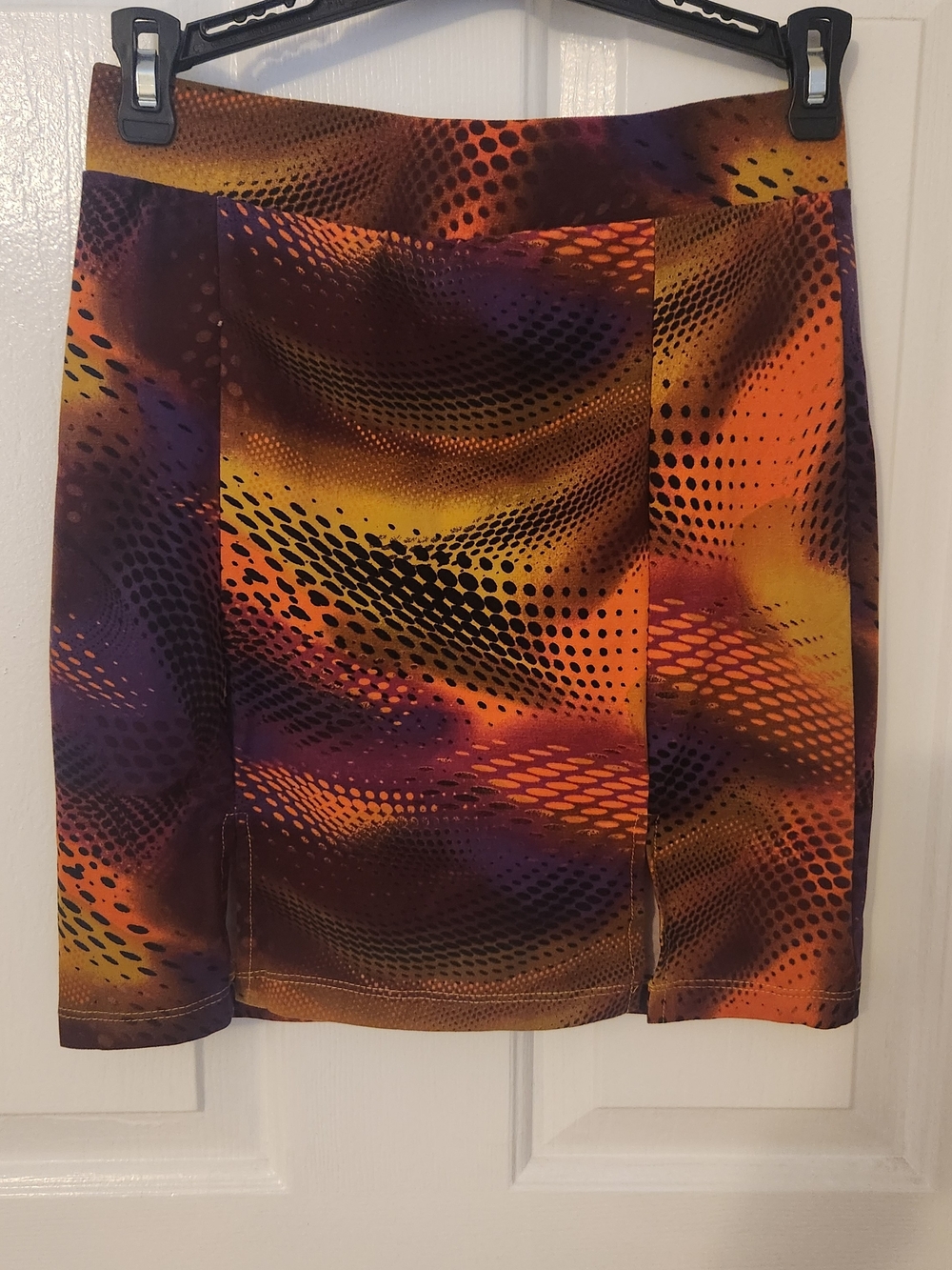 Mini Skirt By FLOWERS in Orange and Purple.